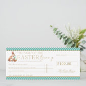 Emerald Green Oaster Karo Gutscheinkarte Einladung (Stehend Vorderseite)