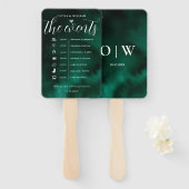 Emerald Green Order of Events Wedding Program Fächer (Vorne und Hinten)