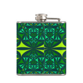 Emerald Green Ornate Kaleidoscope Monogram Flachmann (Rückseite)