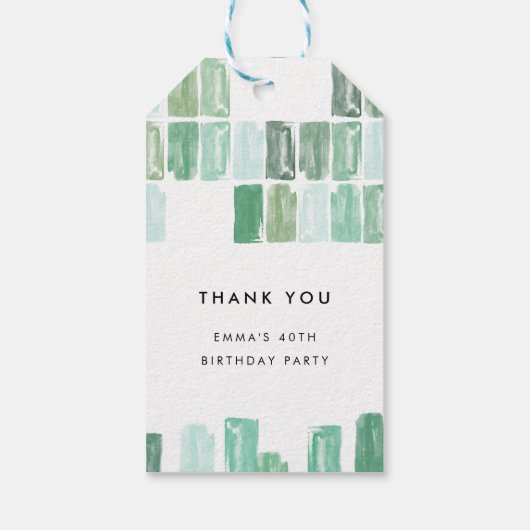 Emerald Green Painted Juweles Danke Geschenkanhänger (Rückseite)