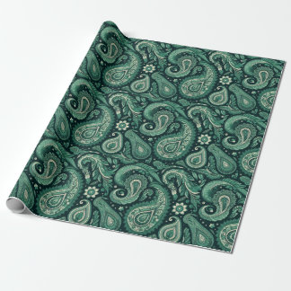 Emerald Green Paisley Geschenkpapier
