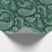 Emerald Green Paisley Geschenkpapier (Ecke)