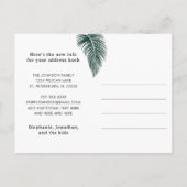 Emerald Green Palm Leaf Fun Florida Neue Adresse Ankündigungspostkarte (Rückseite)