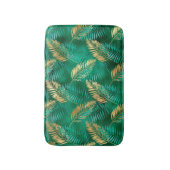 Emerald Green Palm Leaf Hell Goldener Dschungel Badematte (Vorderseite Vertikal)