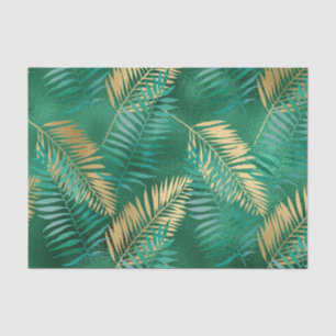 Emerald Green Palm Leaf Hell Goldener Dschungel Seidenpapier