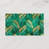 Emerald Green Palm Leaf Hell Goldener Dschungel Visitenkarte (Vorderseite)