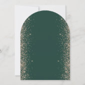 Emerald Green Peach Glitter Arch Wedding Einladung (Rückseite)