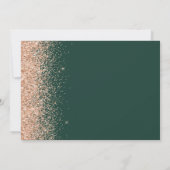 Emerald Green Peach Glitter Wedding Einladung (Rückseite)