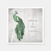 Emerald Green Peacock Brautparty Napkins Serviette (Vorderseite)