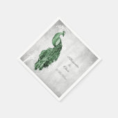 Emerald Green Peacock Brautparty Napkins Serviette (Ecke)
