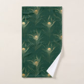 EMERALD GREEN PEACOCK FEATHER BADEZIMMER TOWEL SET (Handtuch)