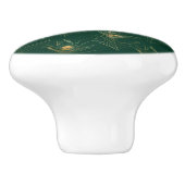 EMERALD GREEN PEACOCK FEATHER CUSTOM KERAMIKKNAUF (Seitenansicht)