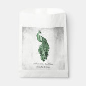 Emerald Green Peacock Gastgeschenk Hochzeit Bag Geschenktütchen (Vorderseite)
