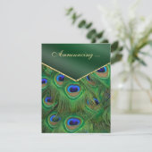 Emerald Green Peacock-Hochzeitsankündigung Einladung (Stehend Vorderseite)