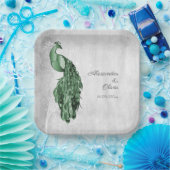 Emerald Green Peacock Polterabend Paper Teller (Party)