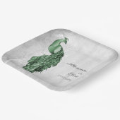 Emerald Green Peacock Polterabend Paper Teller (Gewinkelt)