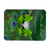 Emerald Green Peacock Save the Date Magnet (Horizontal)