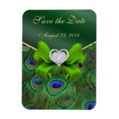 Emerald Green Peacock Save the Date Magnet (Vertikal)