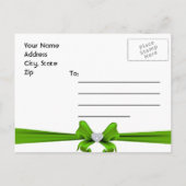 Emerald Green Peacock Save the Date Postcard Ankündigungspostkarte (Rückseite)