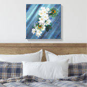 Emerald Green Peacock SeidenBouquets Leinwanddruck (Insitu (Schlafzimmer))