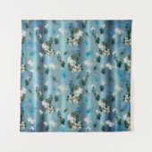 Emerald Green Peacock Seidenbukett Wandteppich (Vorderseite)