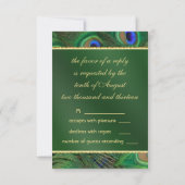 Emerald Green Peacock UAWG RSVP Karte (Rückseite)