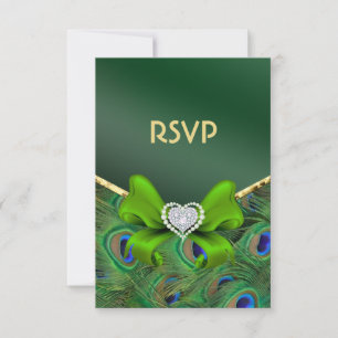 Emerald Green Peacock UAWG RSVP Karte