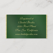 Emerald Green Peacock Wedding Bridal Business Card Begleitkarte (Rückseite)