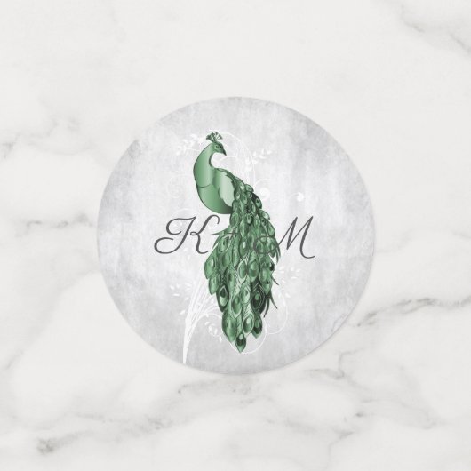 Emerald Green Peacock Wedding Confetti Konfetti (Klein Vorderseite)