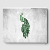 Emerald Green Peacock Wedding Guest Book Gästebuch (Rückseite)