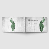 Emerald Green Peacock Wedding Guest Book Gästebuch (Voll)