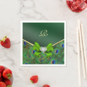 Emerald Green Peacock Wedding Paper Party Napkins Serviette (Beispiel)