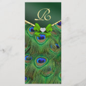 Emerald Green Peacock Wedding Program Rack Card Programm (Vorderseite)