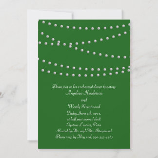 Emerald Green Pearls Probe Dinner Einladung
