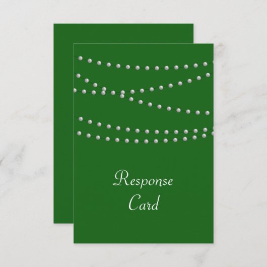 Emerald Green Pearls UAWG RSVP Karte (Vorne/Hinten)