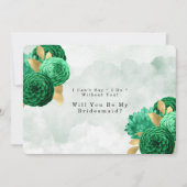 Emerald Green Peony Gold wird meine Bridesmaid sei Einladung (Vorderseite)