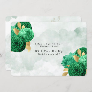 Emerald Green Peony Gold wird meine Bridesmaid sei Einladung