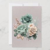 Emerald Green Peony Wedding Couples Dusche Einladung (Rückseite)