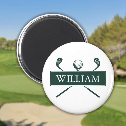 Emerald Green Personalisiert Name Golf Ball Clubs Magnet