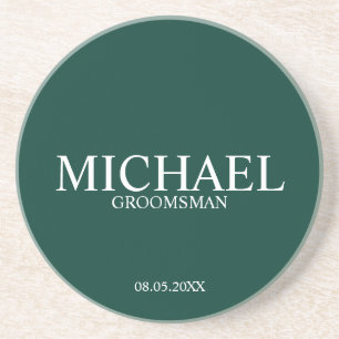 Emerald Green Personalisiert Trauzeugen Getränkeuntersetzer