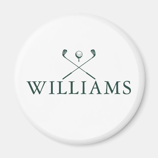 Emerald Green Personalized Name Golf Clubs Magnet (Vorne)