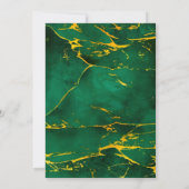 Emerald Green Pink Peony Rose Brunch und Bubbly Einladung (Rückseite)