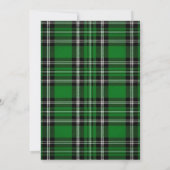 Emerald Green Plaid Elegant Scottish Einladung (Rückseite)