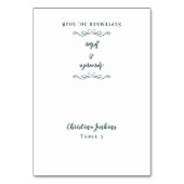 Emerald Green Platzkarten: Hochzeitschick-Kalligra Tischnummer (Vorderseite)