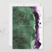 Emerald Green & Plum Lila Brautparty laden ein Einladung (Vorderseite)