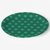 Emerald Green Polka Dots  Pappteller (Schrägansicht)