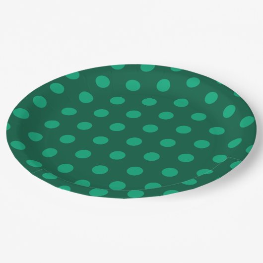 Emerald Green Polka Dots  Pappteller (Schrägansicht)