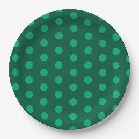 Emerald Green Polka Dots  Pappteller (Vorderseite)