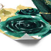 Emerald Green Princess Floral Quinceañera Birthday Poster (Ecke)