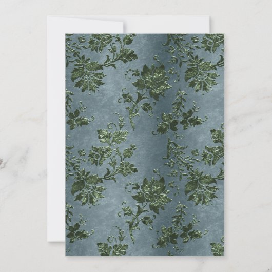 Emerald Green Princess Quinceañera Einladung (Rückseite)